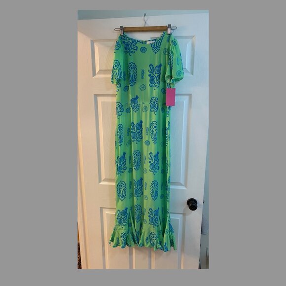Lulani Ruffle-Hem Printed Maxi Dress - Picture 5 of 7